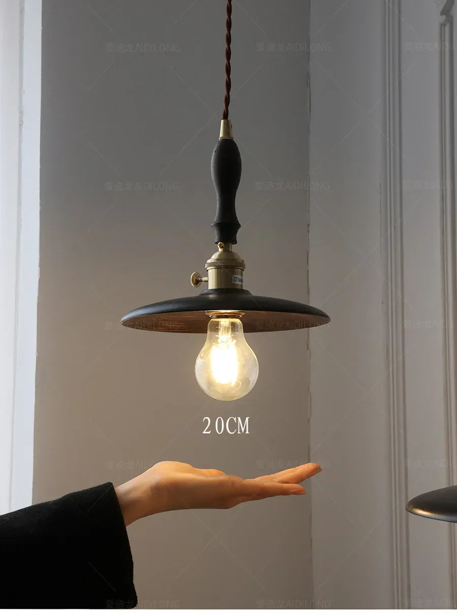 DecorBites™ Clear Glass Walnut Wood LED Pendant Lamp - Nordic Modern Hanging Lights