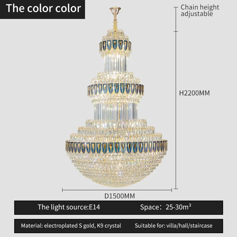 DecorBites™ Crystal Chandelier: Luxury Lighting for Villa, Hotel, Office & Exhibitions