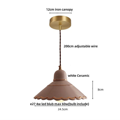 DecorBites™ LED Pendant Lamp Modern Style Home Lighting Living Room Study Bar White Flower Ceramic