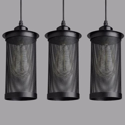DecorBites™ Industrial Nordic Black Iron Cage Pendant Light Loft Hanging Lamp