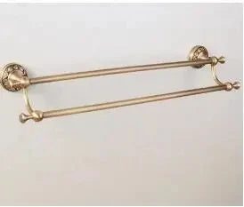 DecorBites™ Carved Antique Bronze Brass Bathroom Accessories Set with Solid Bath Hardware