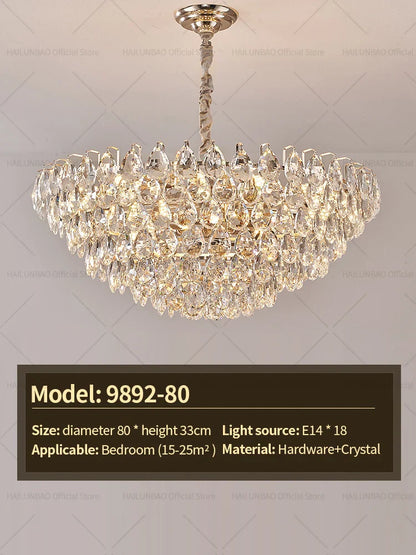 DecorBites™ Crystal Chandelier Ceiling Light for Living Room Bedroom Dining Room