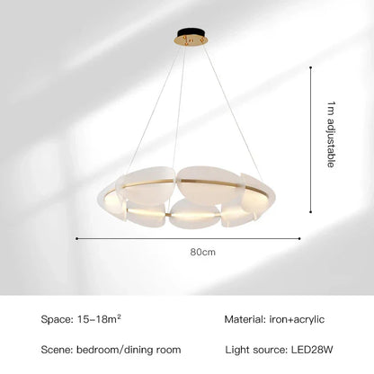 DecorBites™ Circular Petal LED Chandelier for Home Decor - Nordic Luxury Lighting Fixtures