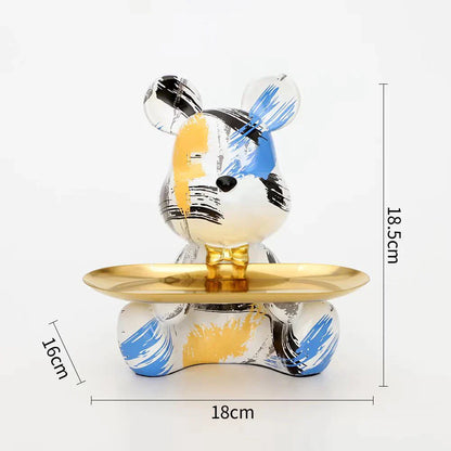 DecorBites™ Graffiti Bear Figurine Statue Key Shelf Decor - Modern Table Sculpture