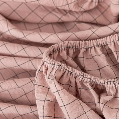 DecorBites™ Cotton Fitted Sheet with Elastic Bands for Single Double King Queen Bed