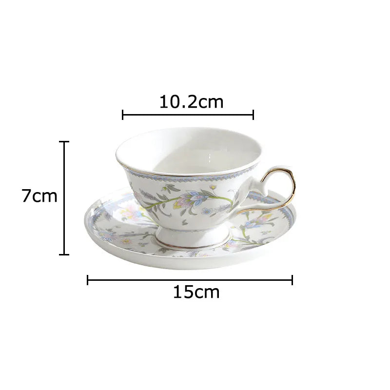 DecorBites™ Lace Floral Ceramic Cup&saucer Set for Elegant Dining and Tea Time