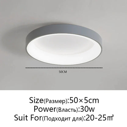 DecorBites™ LED Ceiling Lights: White Grey Modern Design, Dimmable for Living Room Bedroom Dining