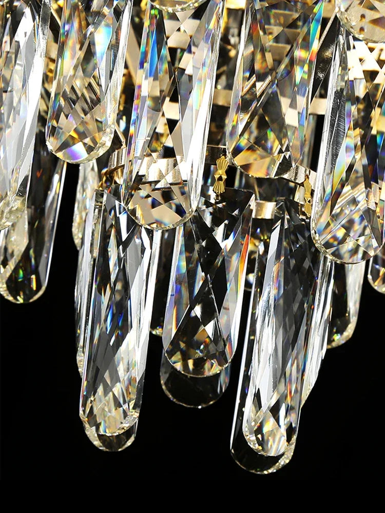 DecorBites™ Gold LED Crystal Chandelier Modern Luxury Lighting for Living Room