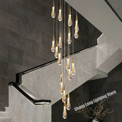 DecorBites™ Crystal Luxury Ceiling Chandelier Staircase Pendant Light for Home Decor
