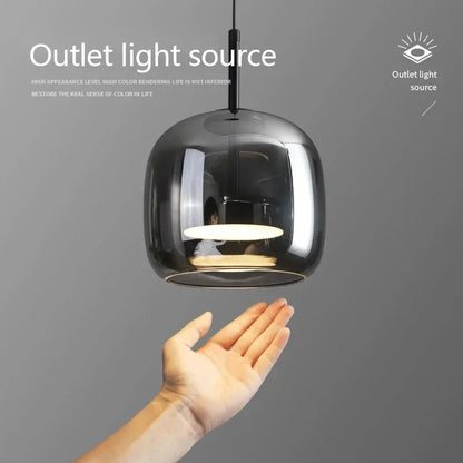 DecorBites™ Glass LED Pendant Chandelier for Dining Room Bar Bedroom Decor