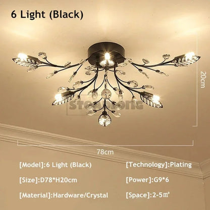 Lámpara de techo de cristal DecorBites™ con luz LED para sala de estar, dormitorio y cocina