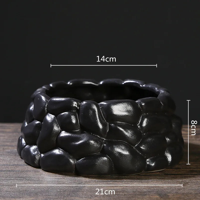 DecorBites™ Chinese Style Ceramic Flowerpot Vase Bonsai Floral Decor Jianshan Tool Home Arrangement