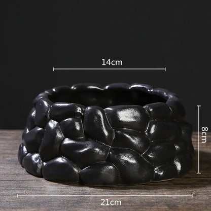 DecorBites™ Chinese Style Ceramic Flowerpot Vase Bonsai Floral Decor Jianshan Tool Home Arrangement