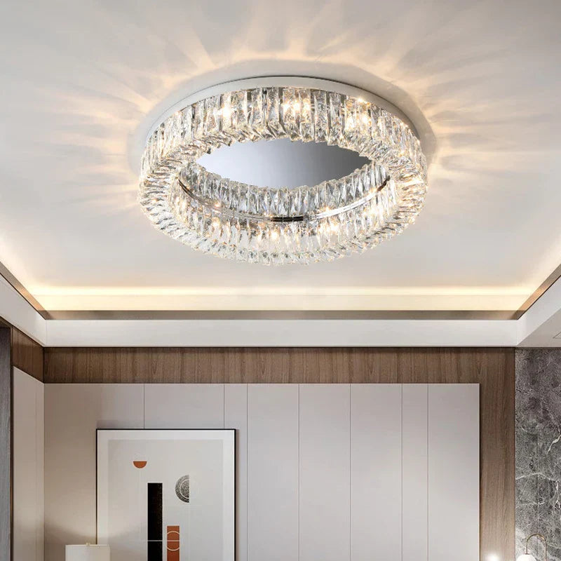 DecorBites™ Crystal LED Ceiling Lights: Elegant Lighting Fixture for Living Room Bedroom Kitchen Decor
