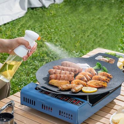 DecorBites™ Korean BBQ Grill Pan: Round Non-Stick Outdoor Frying Pan for Camping & Travel