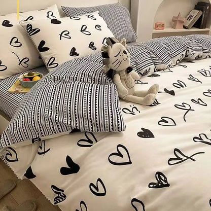 DecorBites™ Checkerboard Pattern Duvet Cover Set - Stylish and Cozy Bedding Kit for Bedroom