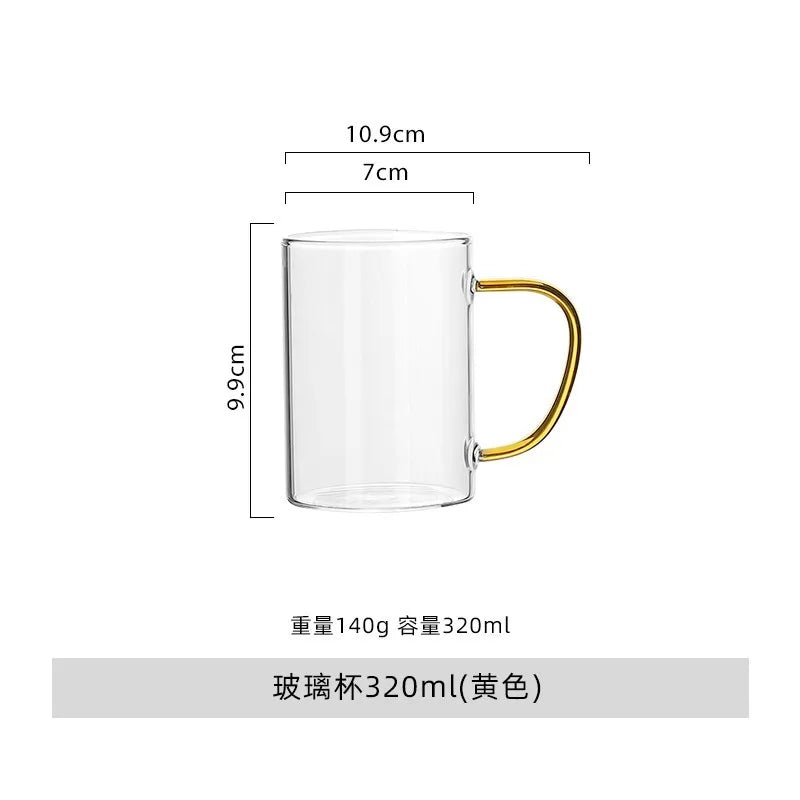 DecorBites™ Heat-Resistant Glass Cup with Handle for Drinks - Home Essential