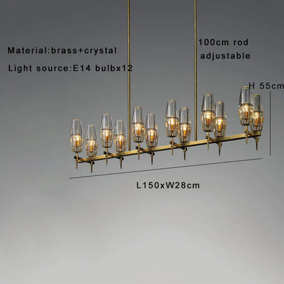 Lámpara colgante DecorBites™ Crystal Bronze para comedor con iluminación LED regulable