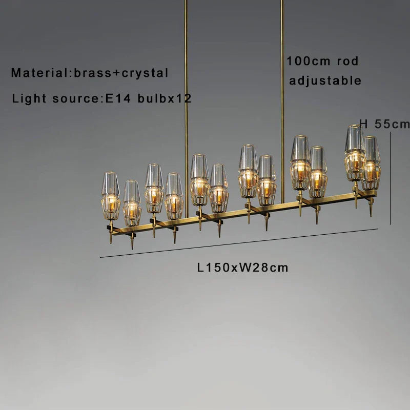 Decorbites™ Kristall Messing Glas Anhängerleuchte dimmbar luxuriöse Vintage Lampe