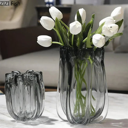 DecorBites™ Glass Vase Hydroponics Desk Decoration Floral Arrangement Room Decor