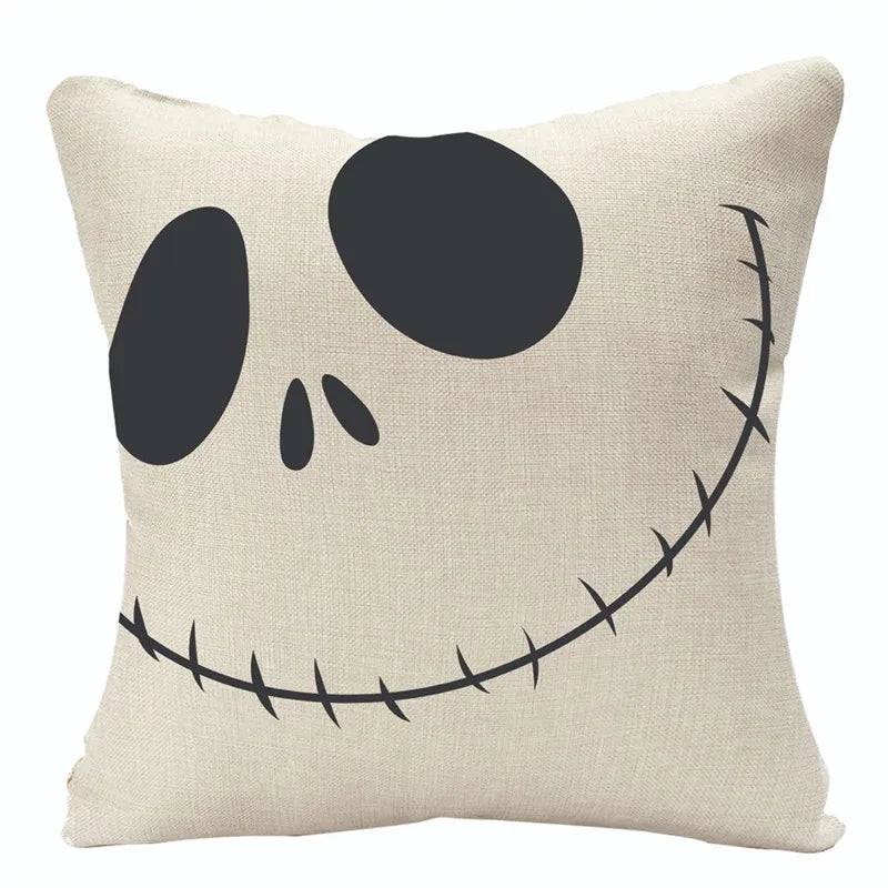 DecorBites™ Halloween Pumpkin Linen Cushion Cover Set for Home Sofa Bedroom Decor