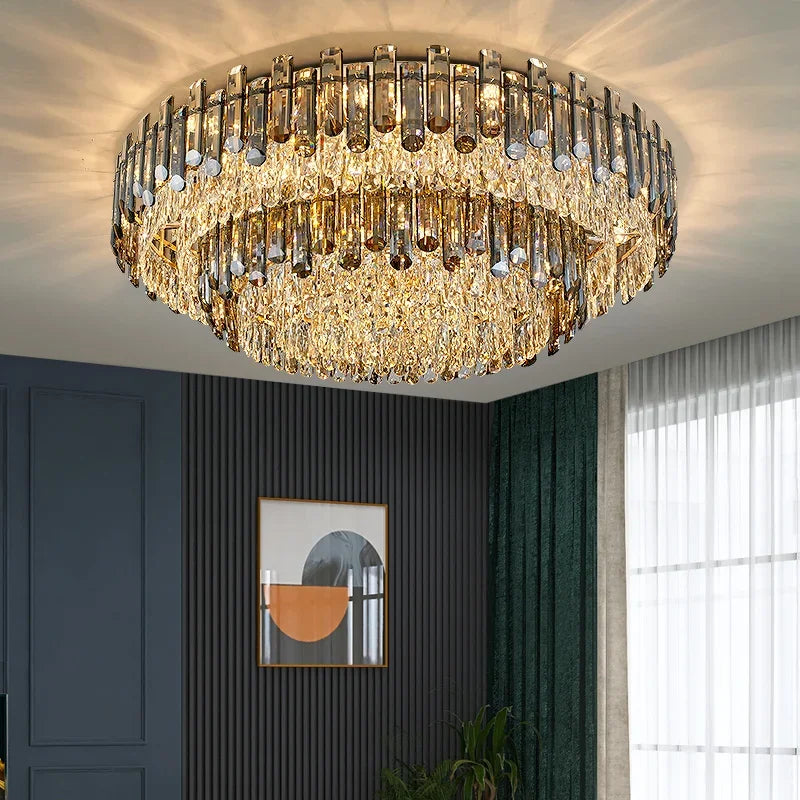Gold Crystal Chandelier 6pcs Ceiling Design