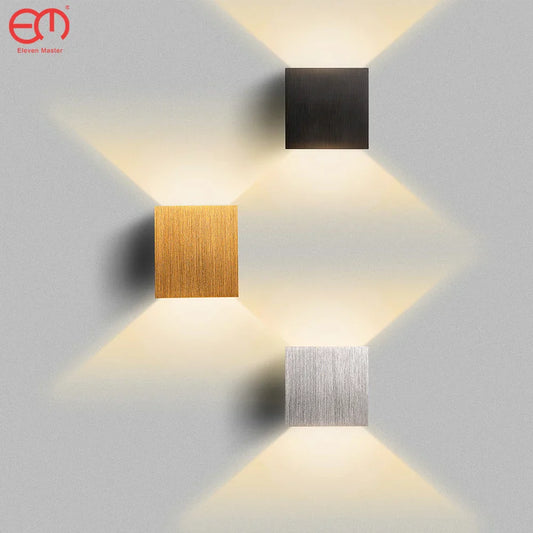 DecorBites™ LED Up Down Wall Lamps: Gold & Silver Aluminium Wall Light for Bedroom, Living Room, Corridor