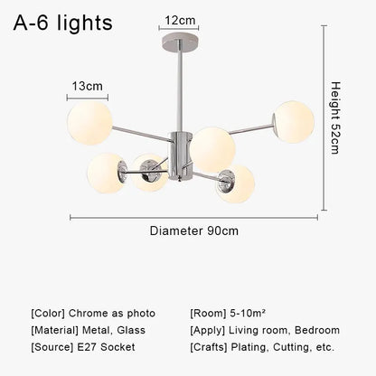 Lámpara de techo LED con bola de cristal DecorBites™ para salón y dormitorio modernos