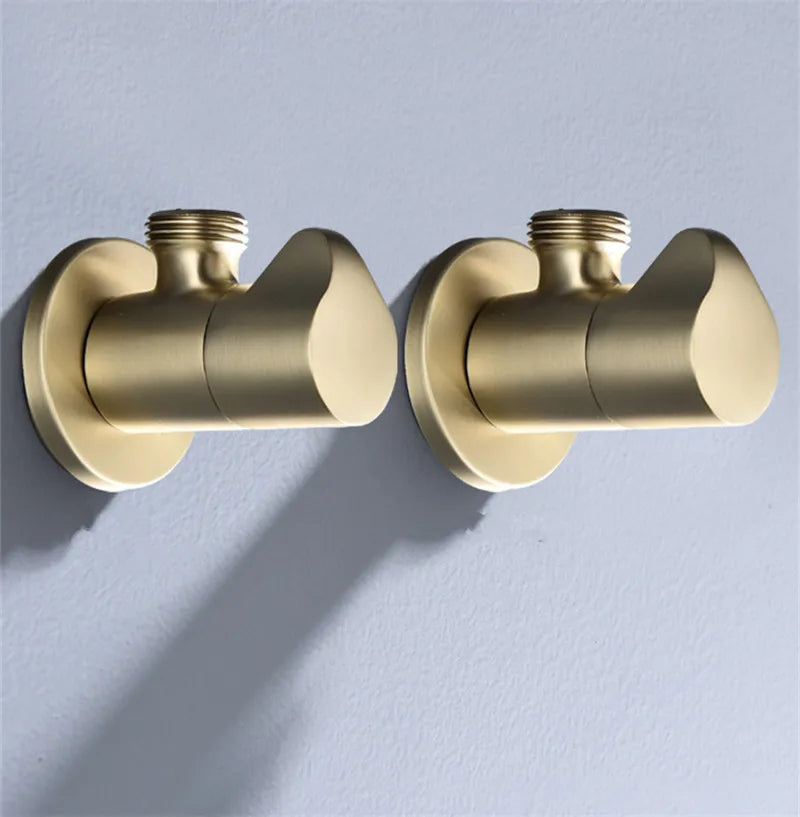 DecorBites™ Brushed Gold Corner Valve Water Control for Bathroom Taps