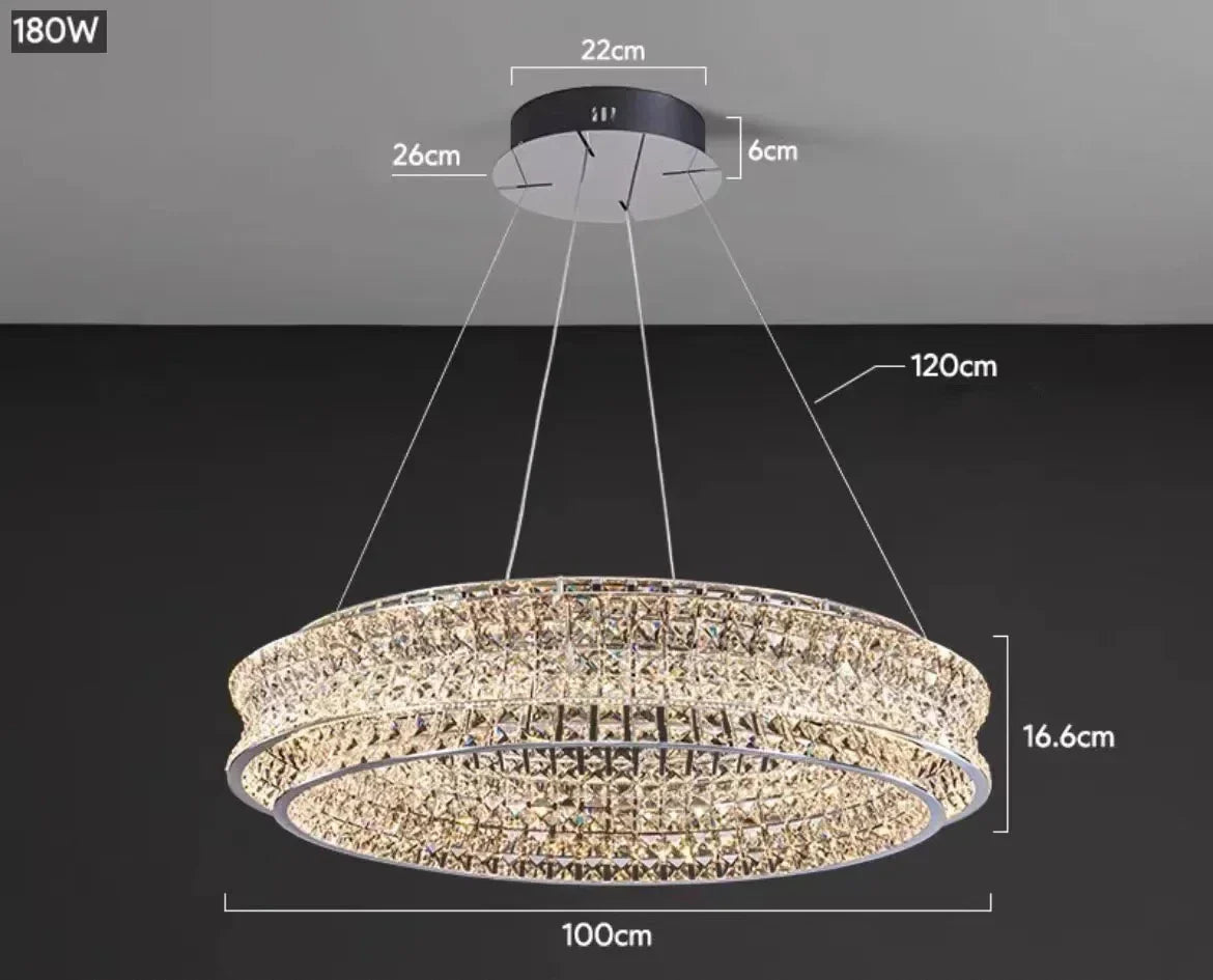 DecorBites™ K9 Crystal Luxury Chandelier for Restaurant Bar Hotel LED Lamps