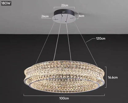DecorBites™ K9 Crystal Luxury Chandelier for Restaurant Bar Hotel LED Lamps