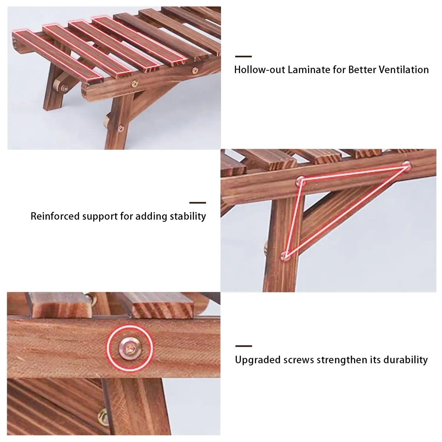 Soporte de plantas de madera de 3 niveles Decorbites™