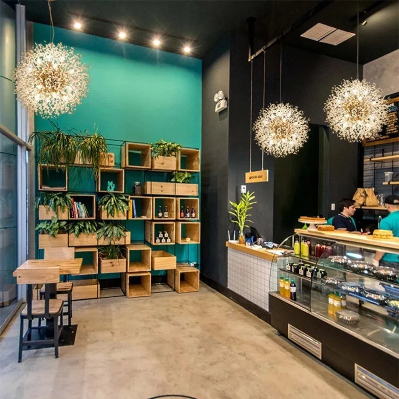 Lámparas colgantes DecorBites™ con forma de diente de león de cristal para una decoración elegante del hogar