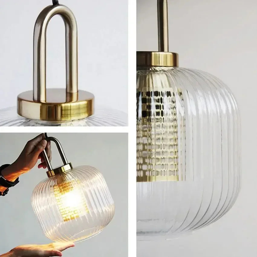 DecorBites™ Glass Stripe LED Pendant Lights for Stylish Indoor Home Decor