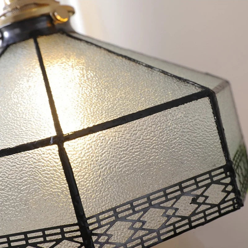 DecorBites™ Gray Glass LED Pendant Light Fixture with Adjustable Hang Lamp