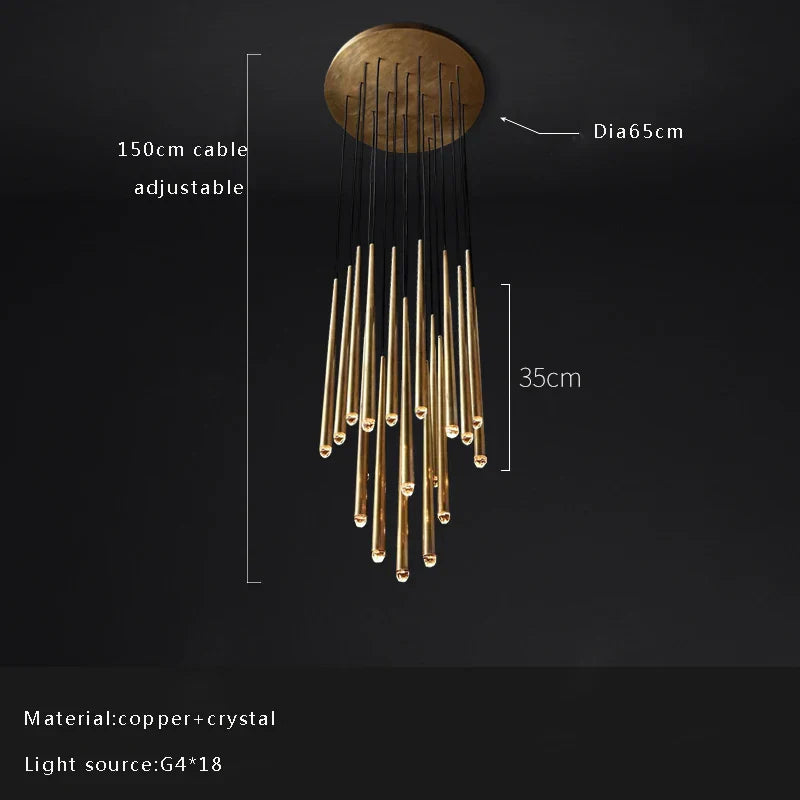 Lámpara de techo DecorBites™ con forma de gota de agua de cristal para una decoración clásica de sala de estar.