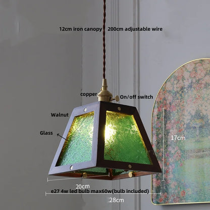 DecorBites™ Green LED Glass Pendant Lamp for Modern Décor & Ambiance