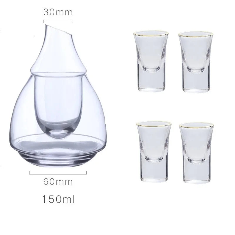 Decorbites™ Japanisches Glas-Weinflaschen- und -Becher-Set mit Weinwärmer