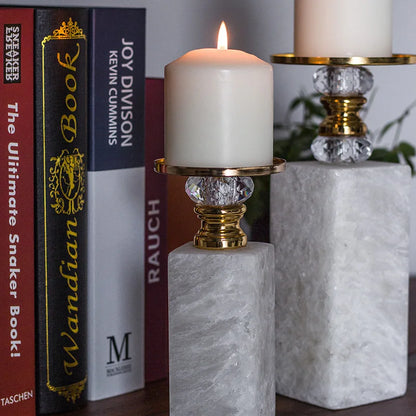 Candelabro DecorBites™ de mármol dorado para decoración de bodas y escritorio