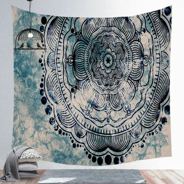 Decobites Psychedelic Mandala Sun Moon Tapestry Wall Hanging for Home Decor