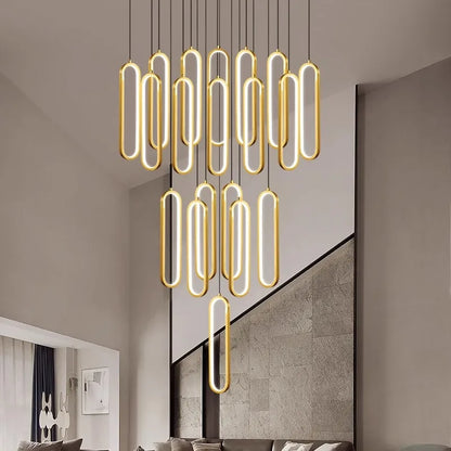 DecorBites™ LED Staircase Chandeliers | Modern Pendant Light for Living Room