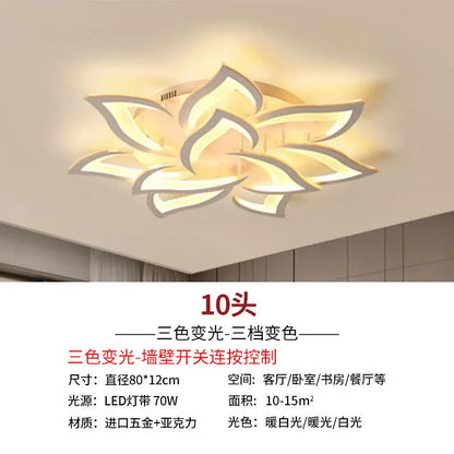 Lámpara de techo DecorBites™ Lotus: Moderna luminaria LED para el hogar, sala de estar y dormitorio.