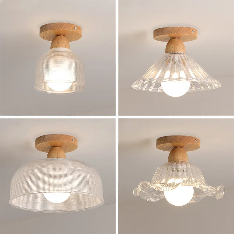 DecorBites™ Clear Glass LED Ceiling Light Fixture for Modern Home Aisle Balcony Restaurant Hallway Lighting