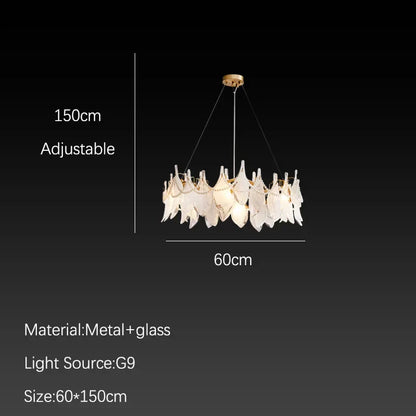 DecorBites™ Cloud Mist Glass Chandelier with G9 Light Source - Luxury Home Decoration