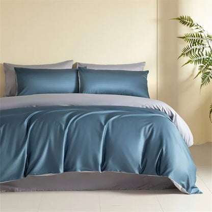 Decobites Egyptian Cotton Bedding Set: Sheet, Pillowcase, Blanket Cover in Queen King Size