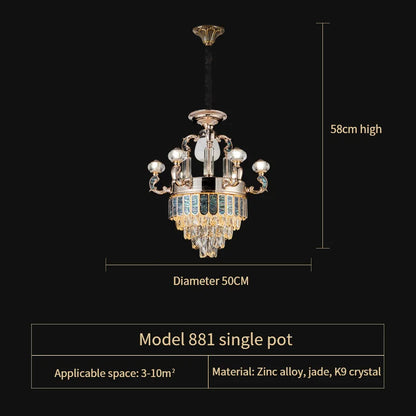DecorBites™ Crystal Dining Room Chandelier: Elegant European Style Living Room Lamp, Bedroom Decor