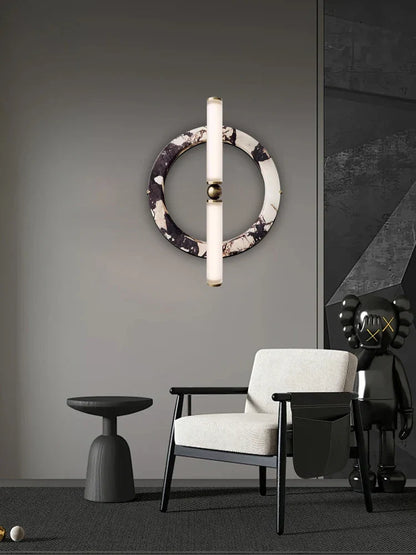 DecorBites™ Green Black Marble Wall Lamp for Home and Cafe Decoration