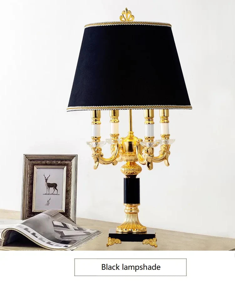 DecorBites™ Black Crystal Bedroom Table Lamp - Luxury Modern Decor