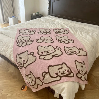 DecorBites™ Cute Cartoon Half Flannel Blanket
