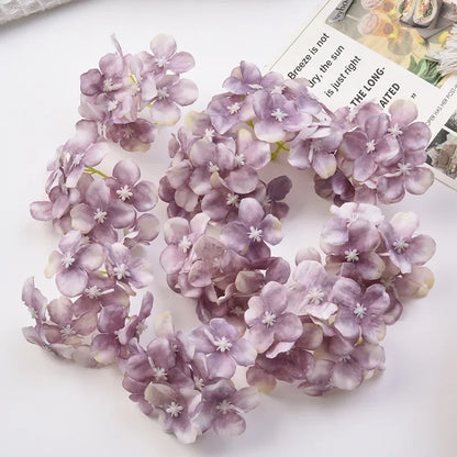 DecorBites™ Hydrangea Flowers: 30Pcs 8cm Fake Flowers for Home Decor, Wedding, DIY Wreaths